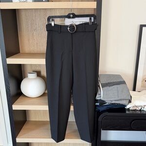 Club Monaco Black Trousers with Statement Belt